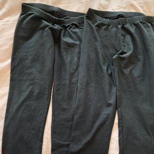 Cat & Jack Girls Set of 2 Pairs of Black Capris Legging Size XL